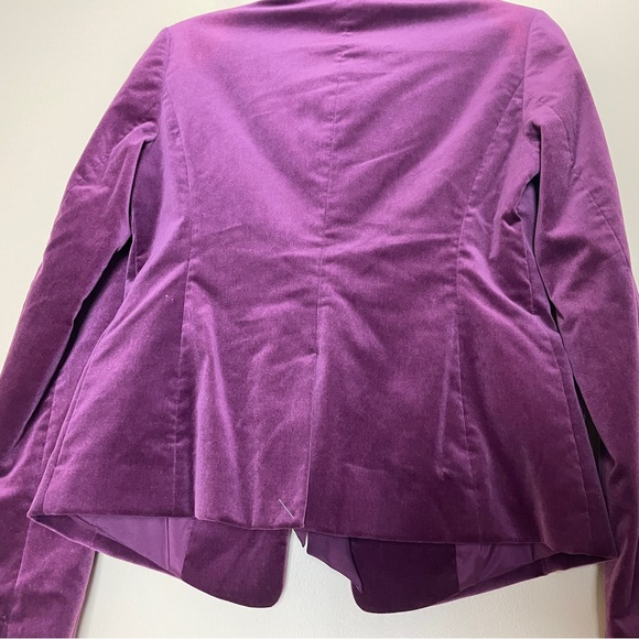 Ann Taylor Maroon Velvet Jacket Blazer Size 2 NWT Stretch Old Money Quiet Luxury - Picture 4 of 16